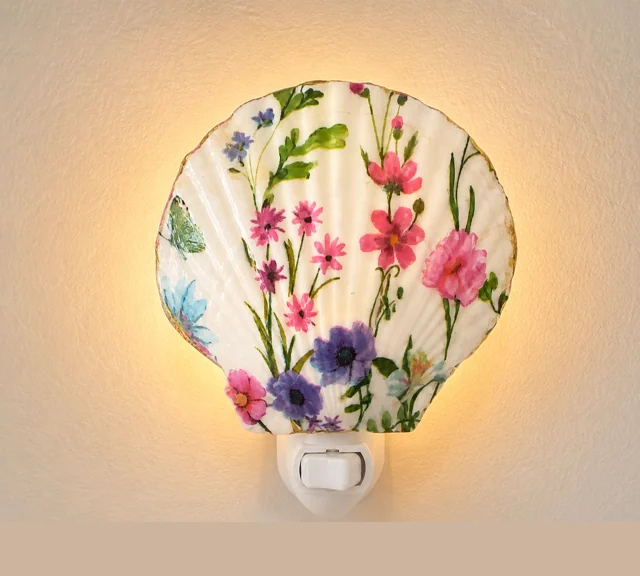 Coastal Wildflowers - Shell Night Light