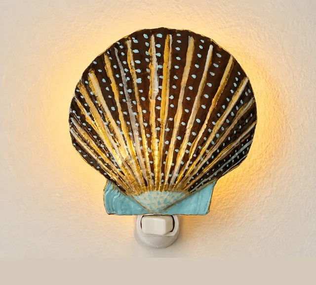 Seafoam & Gold - Shell Night Light