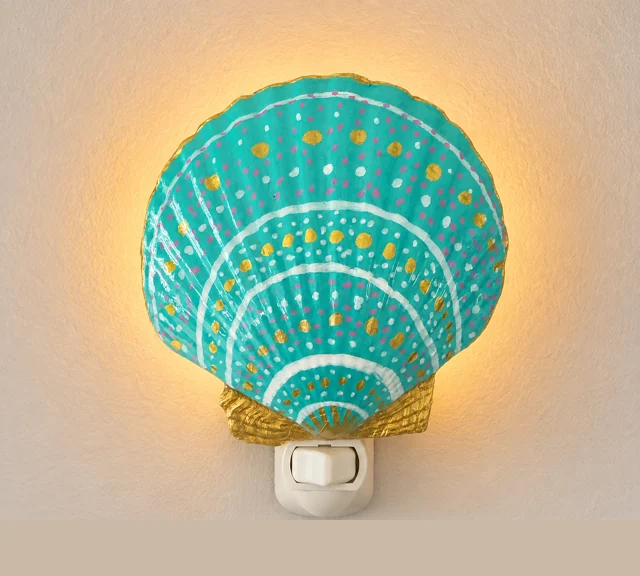Turquoise Tides - Shell Night Light